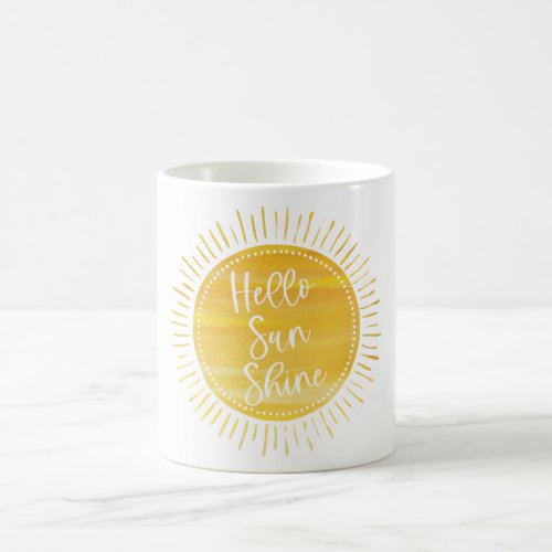 Hello Sun Shine Watercolor Sun Mug