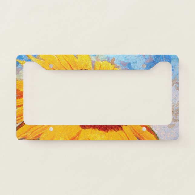 Hello Sun Sunflower Art License Plate Frame (Front)