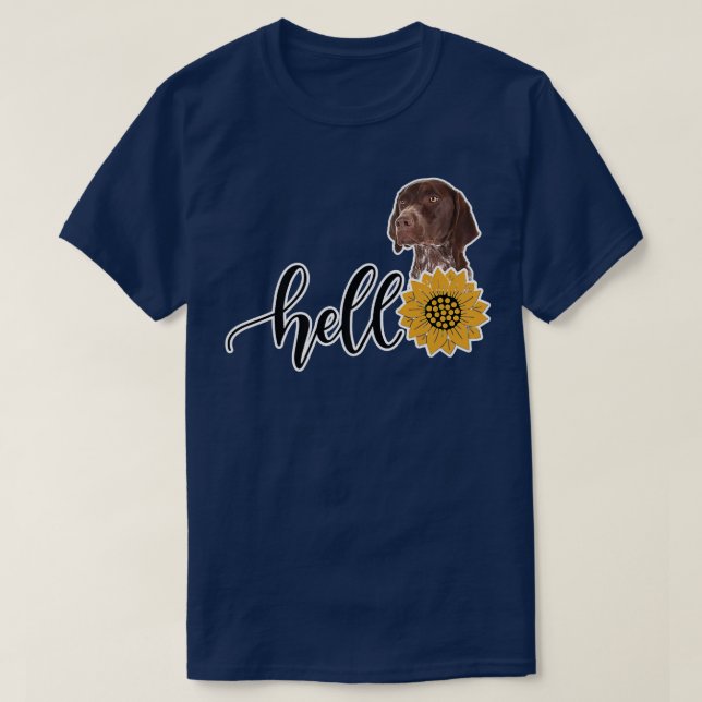 Hello Sunflower German Shorthair Pointer Premium  T-Shirt (Design Front)