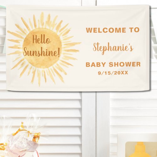 Hello Sunshine Baby Shower  Banner