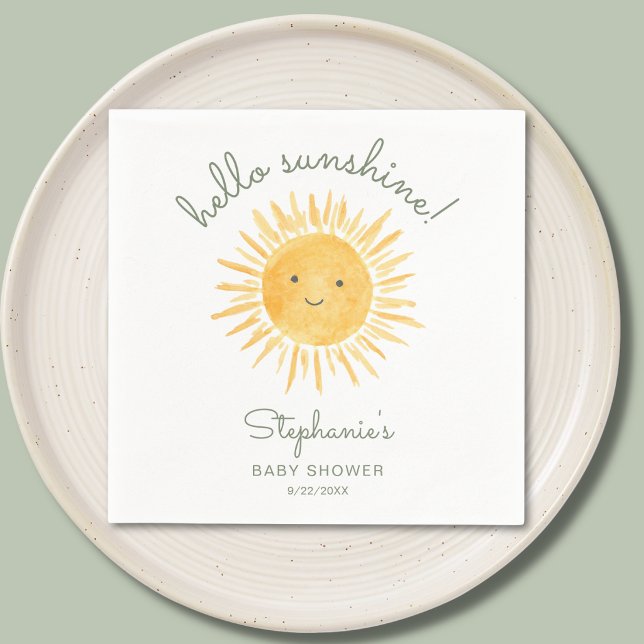 Hello Sunshine Baby Shower Napkins (Creator Uploaded)
