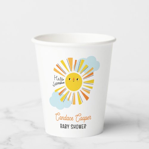 Hello Sunshine Baby Shower Paper Cups
