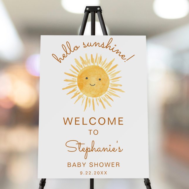Hello Sunshine Baby Shower Welcome  Foam Board (Creator Uploaded)