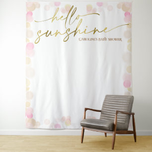 Hello Sunshine Boho Baby Girl Shower Backdrop