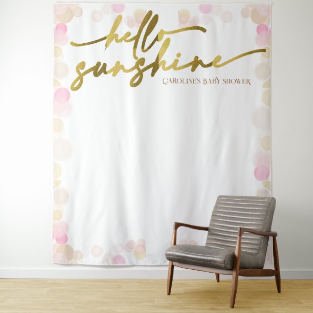 Hello Sunshine Boho Baby Girl Shower Backdrop (In Situ)