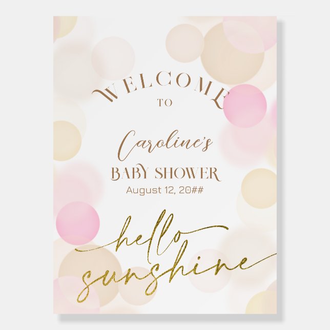 Hello Sunshine Boho Baby Girl Shower Welcome Board (Front)