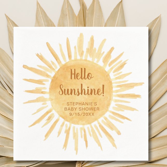 Hello Sunshine Boho Baby Shower Napkins (Creator Uploaded)