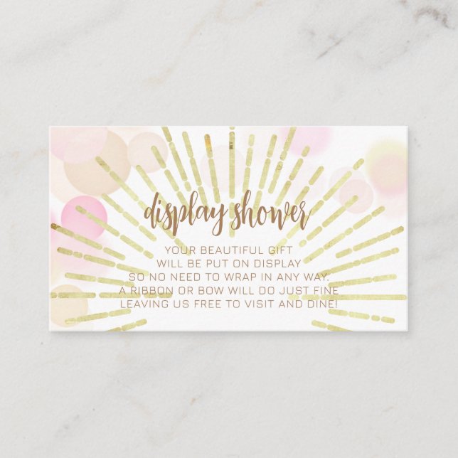 Hello Sunshine Boho Modern Happy Baby Girl Shower Enclosure Card (Front)