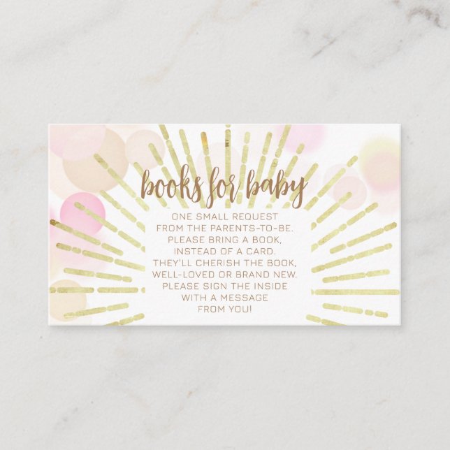 Hello Sunshine Boho Modern Happy Baby Girl Shower Enclosure Card (Front)