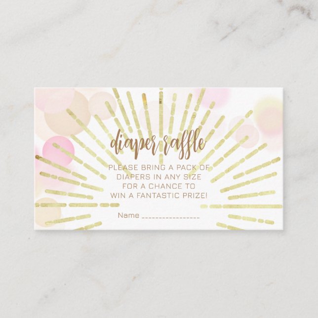 Hello Sunshine Boho Modern Happy Baby Girl Shower Enclosure Card (Front)