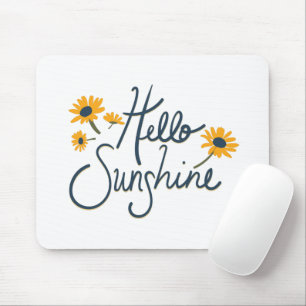 Hello Sunshine Classic Yellow Daisy Flowers Mouse Pad
