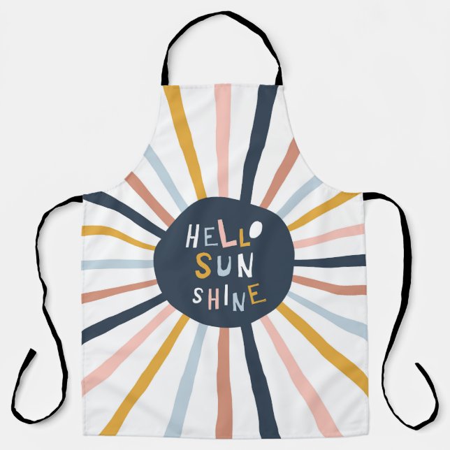 Hello Sunshine: Colorful Childish Typography Apron (Front)