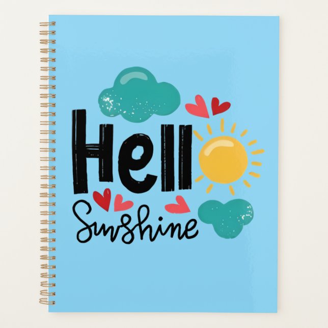 Hello sunshine cute blue  planner (Front)