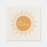Hello sunshine cute boho shower napkins