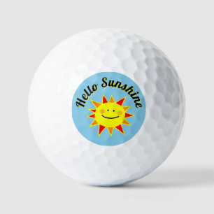 Hello Sunshine Cute Happy Sun Design Golf Balls