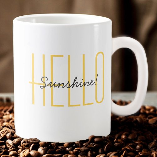 Hello Sunshine Cute Modern Quote Trendy Yellow Coffee Mug