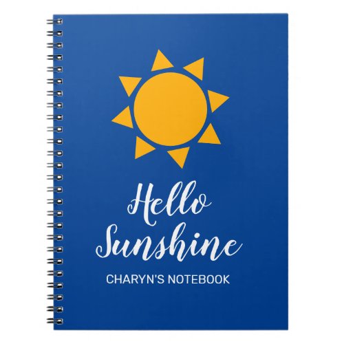 Hello Sunshine cute summer theme custom Notebook