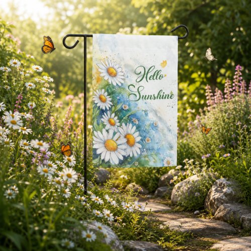 Hello Sunshine Daisy Garden Flag