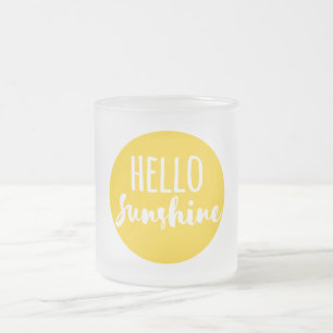 Hello Sunshine Frosted Glass Coffee Mug