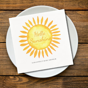 Hello Sunshine Gender Neutral Baby Shower Napkins