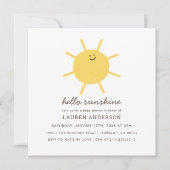 Hello Sunshine Gender Neutral Baby Shower Square I Invitation (Front)