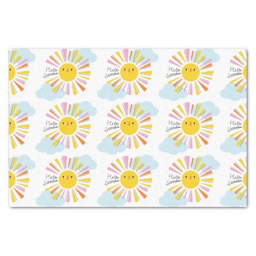 Hello Sunshine Girl Baby Shower Tissue Paper