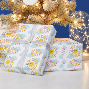 Hello Sunshine Girl Baby Shower Wrapping Paper