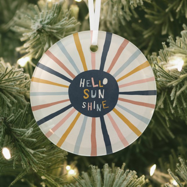 Hello Sunshine Glass Ornament (Insitu)