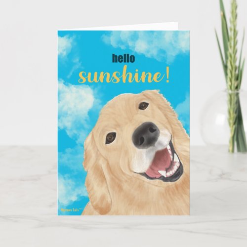 Hello Sunshine Golden Retriever Dog Card