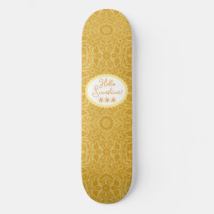 Hello Sunshine Golden Yellow Floral Skateboard