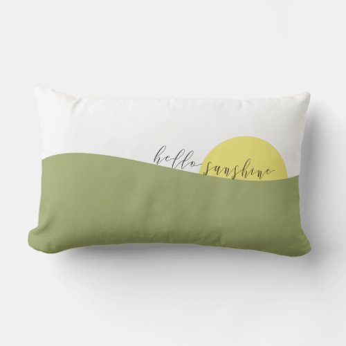 Hello Sunshine Green and Yellow Lumbar Pillow