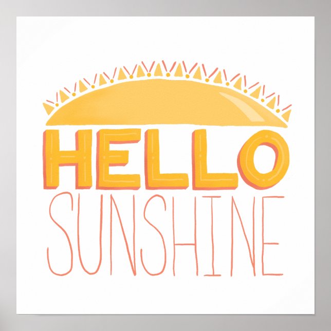 Hello Sunshine Hand Lettering Poster (Front)