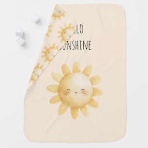 Hello Sunshine Happy Sun Baby Shower Blanket