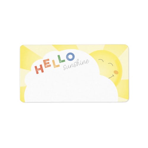 Hello Sunshine Illustrated Cheerful Label Sticker