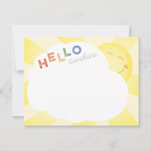 Hello Sunshine Illustrated Cheerful Note Card