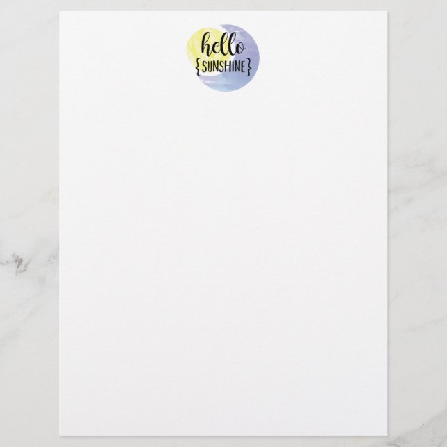 Hello Sunshine Letterhead (Front)