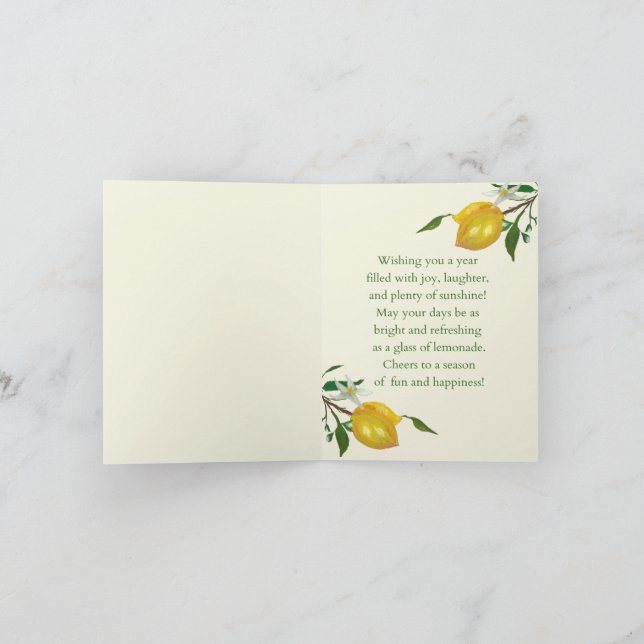 Hello Sunshine Letterpress Thank You Card (Inside)