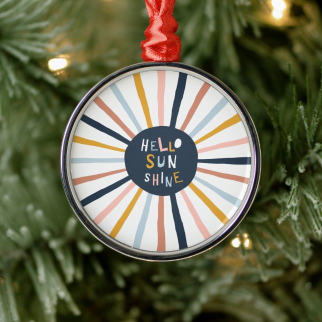 Hello Sunshine Metal Ornament (Tree)
