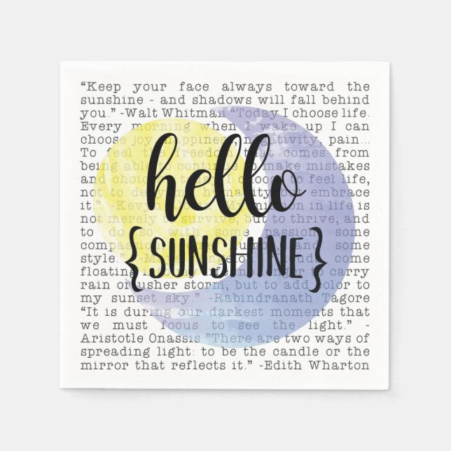 Hello Sunshine Napkins (Front)