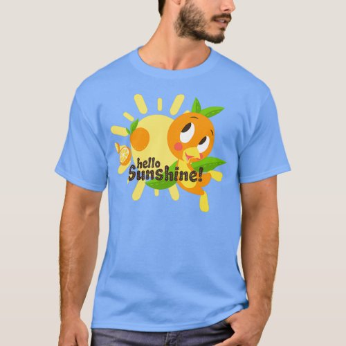 Hello Sunshine Orange Bird white background T_Shirt