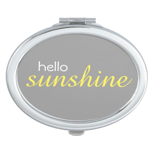 "Hello Sunshine" Oval Compact Mirror (Front)