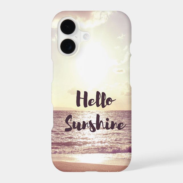 "Hello Sunshine" Photo Quote Iphone Case (Back)