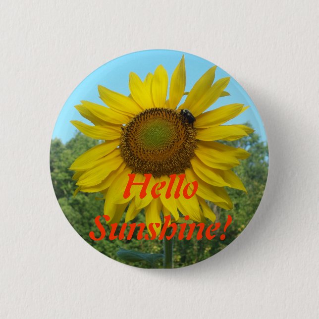 Hello Sunshine! Pinback Button (Front)