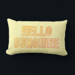 Hello Sunshine Retro Typography Throw Pillow<br><div class="desc">This light yellow pillow with "Hello Sunshine" retro-style typography in yellow,  orange and pink will add a fun and happy accent to any room.</div>