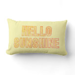 Hello Sunshine Retro Typography Throw Pillow