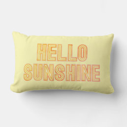 Hello Sunshine Retro Typography Throw Pillow