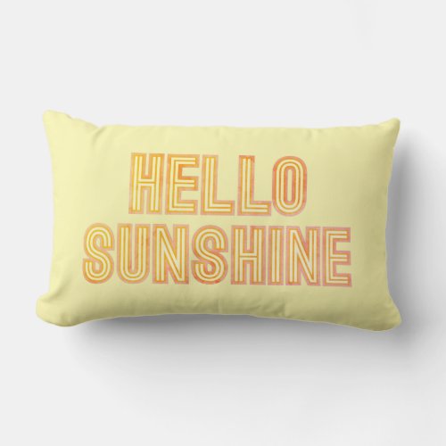 Hello Sunshine Retro Typography Throw Pillow