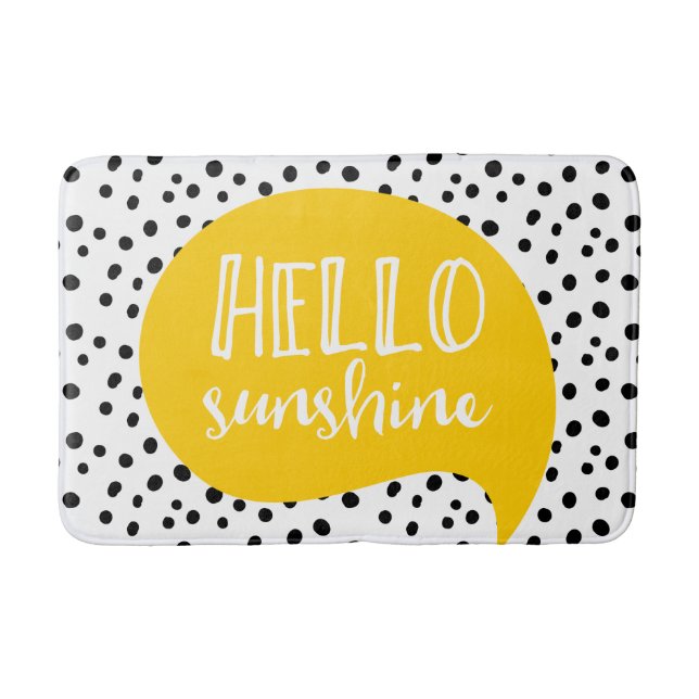 Hello sunshine spotty yellow bath mat (Front)