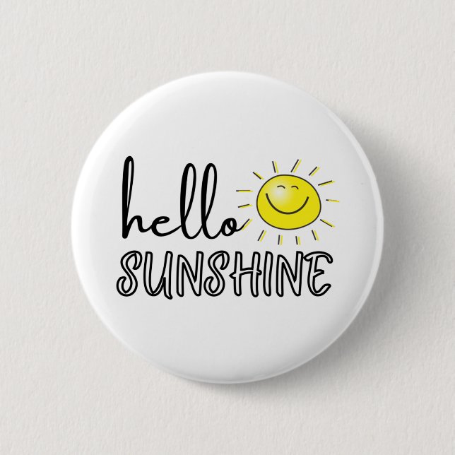 Hello Sunshine Spring Summer Button (Front)