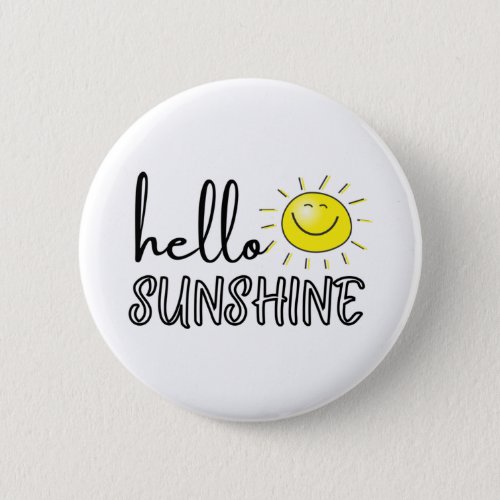 Hello Sunshine Spring Summer Button